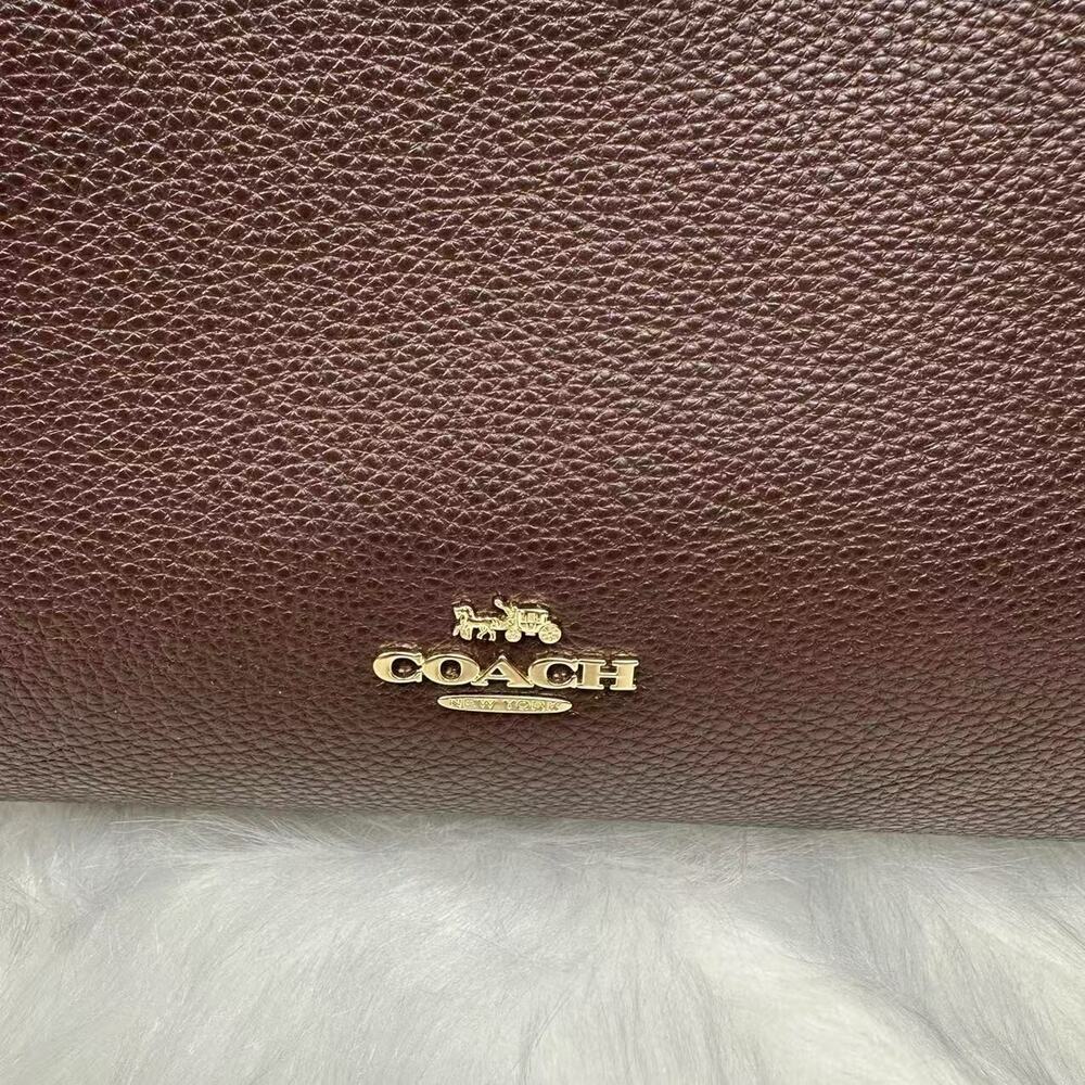 Coach Erin Shoulder Bag In pebble Leather In Gold/Maple CAQ86 NWT - Picture 7 of 8